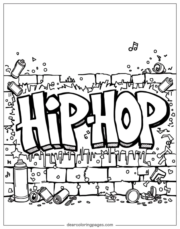 Urban Wall With Graffiti "HIP HOP"